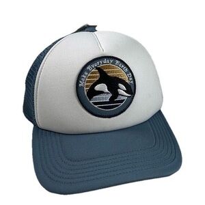 Mighty Fine “Make Everyday Earth Day” Trucker Hat – Blue – Vintage Vibe